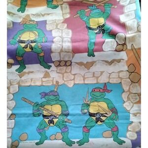 Vintage Teenage Mutant Ninja Turtles Twin Sheet Set 1988 Mirage Studios